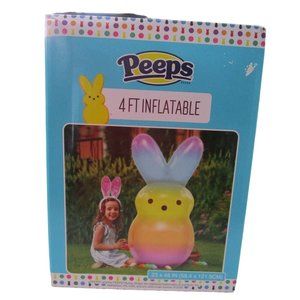 Rainbow Easter Bunny Inflatable Peep New 4ft Tall Multi Color Pastel Ombre